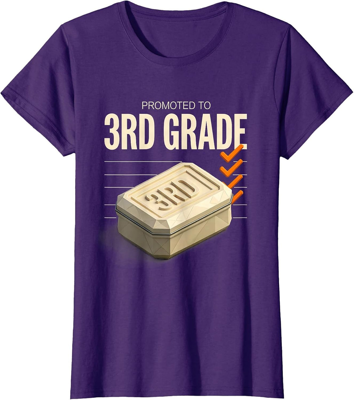 Women's PROMOTED TO 3RD GRADE Camo Third Grade Back To School Boys T-Shirt - Purple