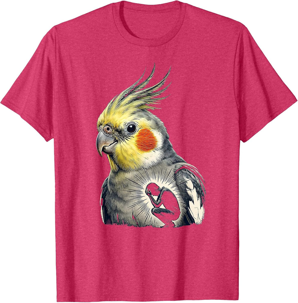 Cockatiel Head Hurt Pet Owner Deadpan Humor T-Shirt - Red Heather