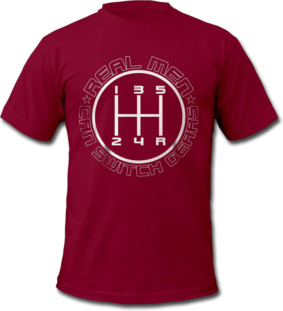 Real Men Can Switch Gears T-Shirt Men Garage Culture Fan Art - Burgundy