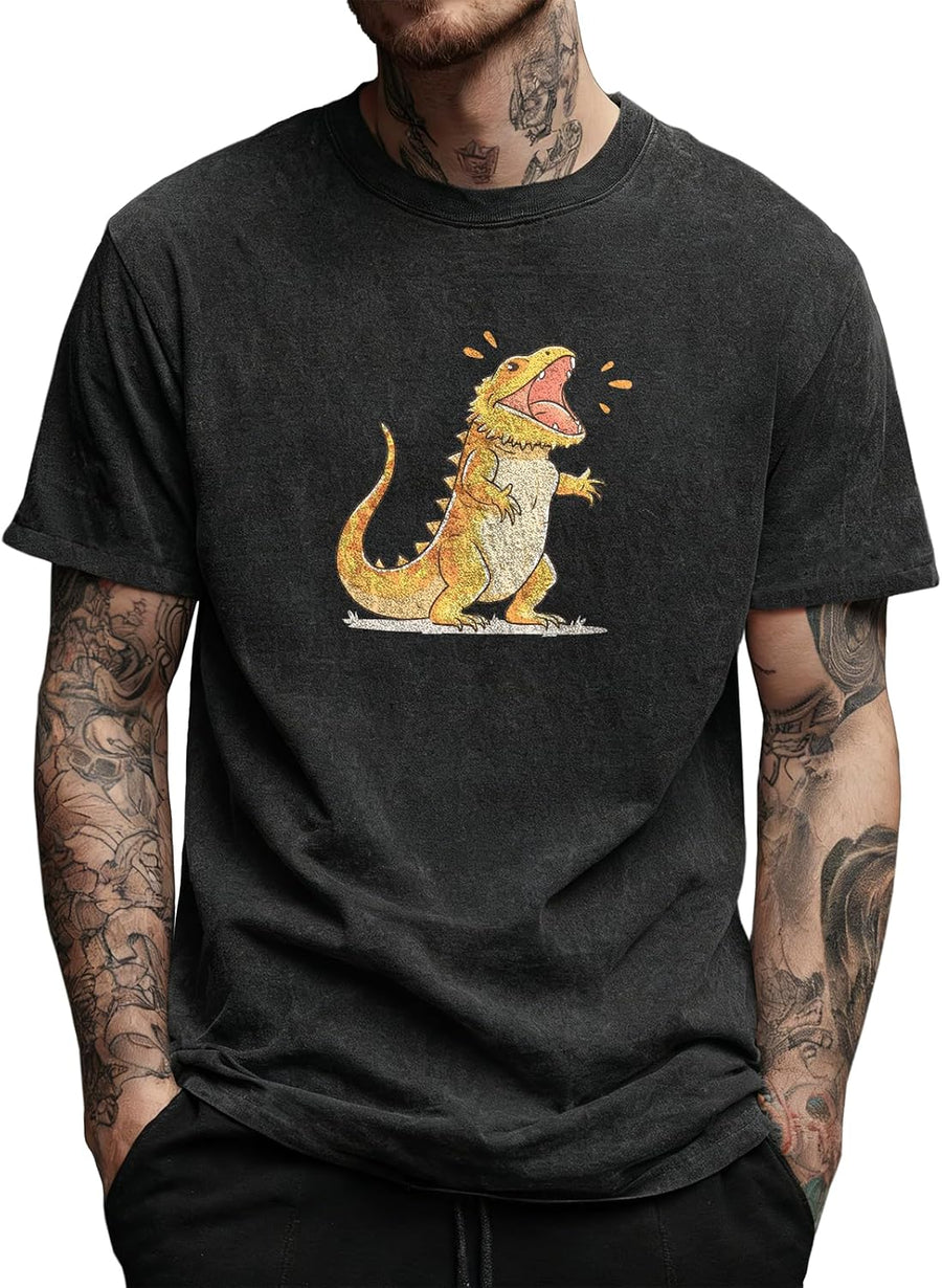 MARSVOVO Mens Classic Short Sleeve Cotton Tshirts Trendy Summer Washed Graphic Tees Soft Relaxed Casual Shirts Tops -