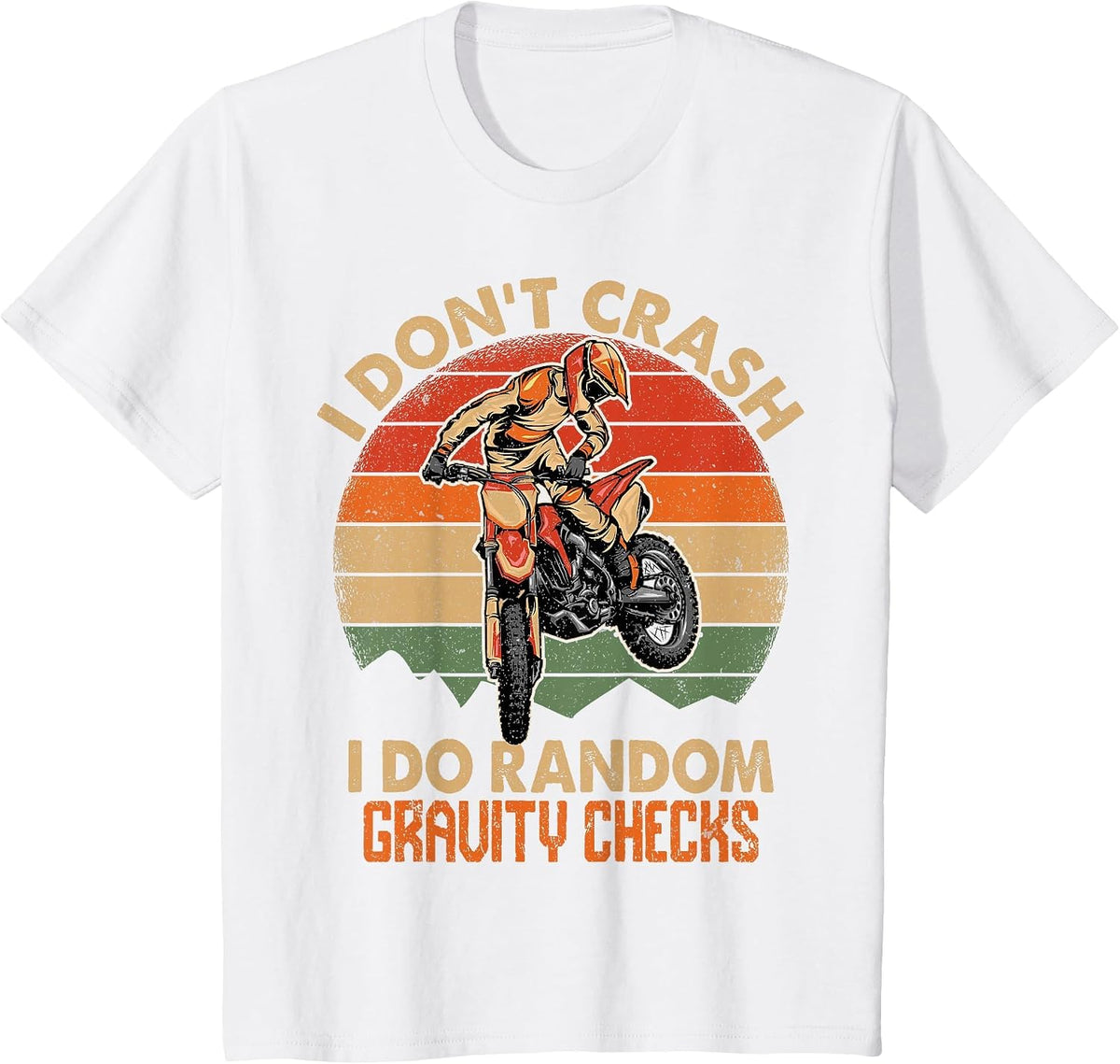Funny Dirt Bike Shirt Boys Men Motocross Dirt Bike Rider T-Shirt - White