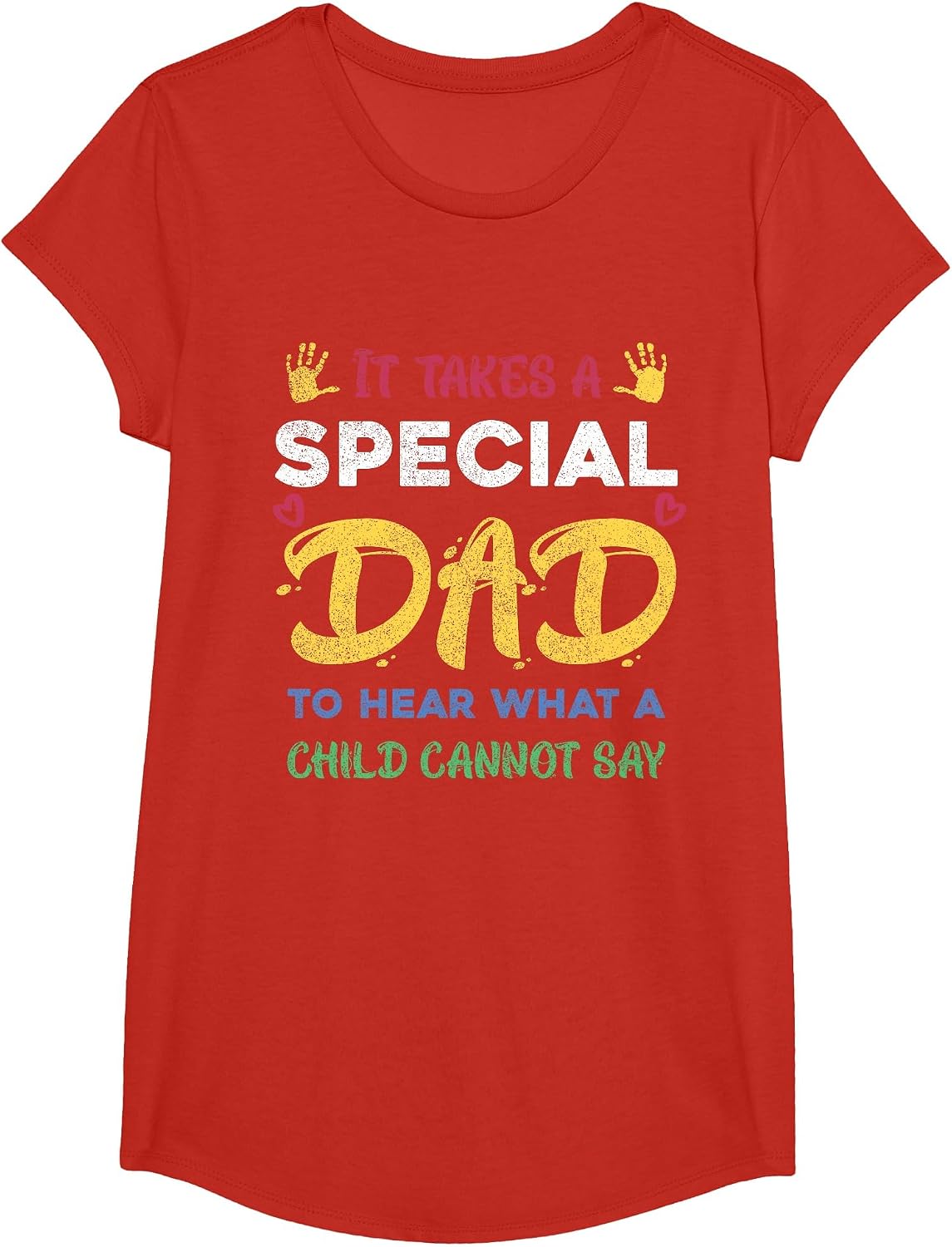 Fathers Day It Takes A Special Dad Autism Awareness T-Shirt - Girls Red