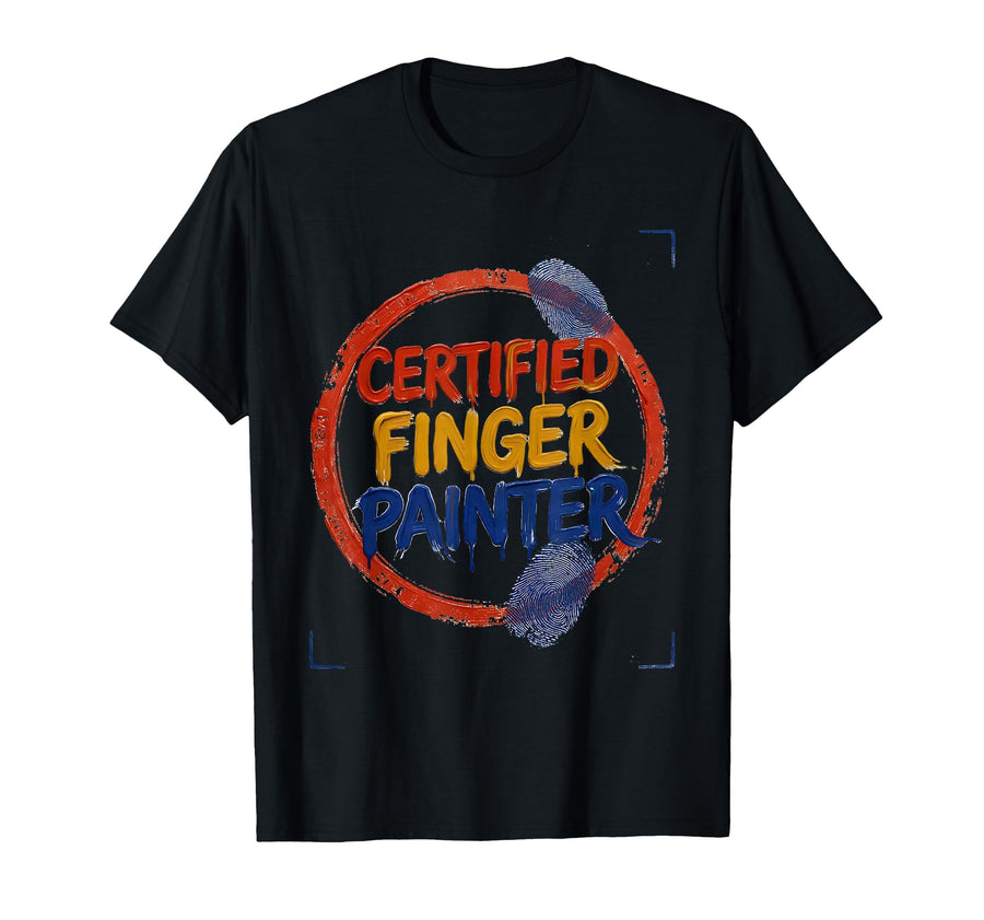 Mademark Men's Certified Finger Painter Funny Couples Valentine Paired T-Shirt - Black