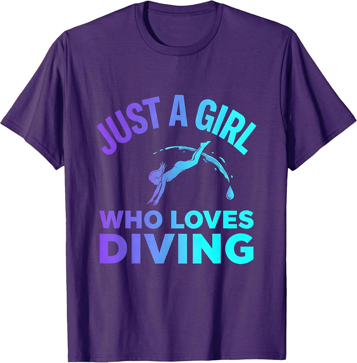 Just A Girl Who Loves Diving Cute Gymnastics Sport Lover T-Shirt - Purple