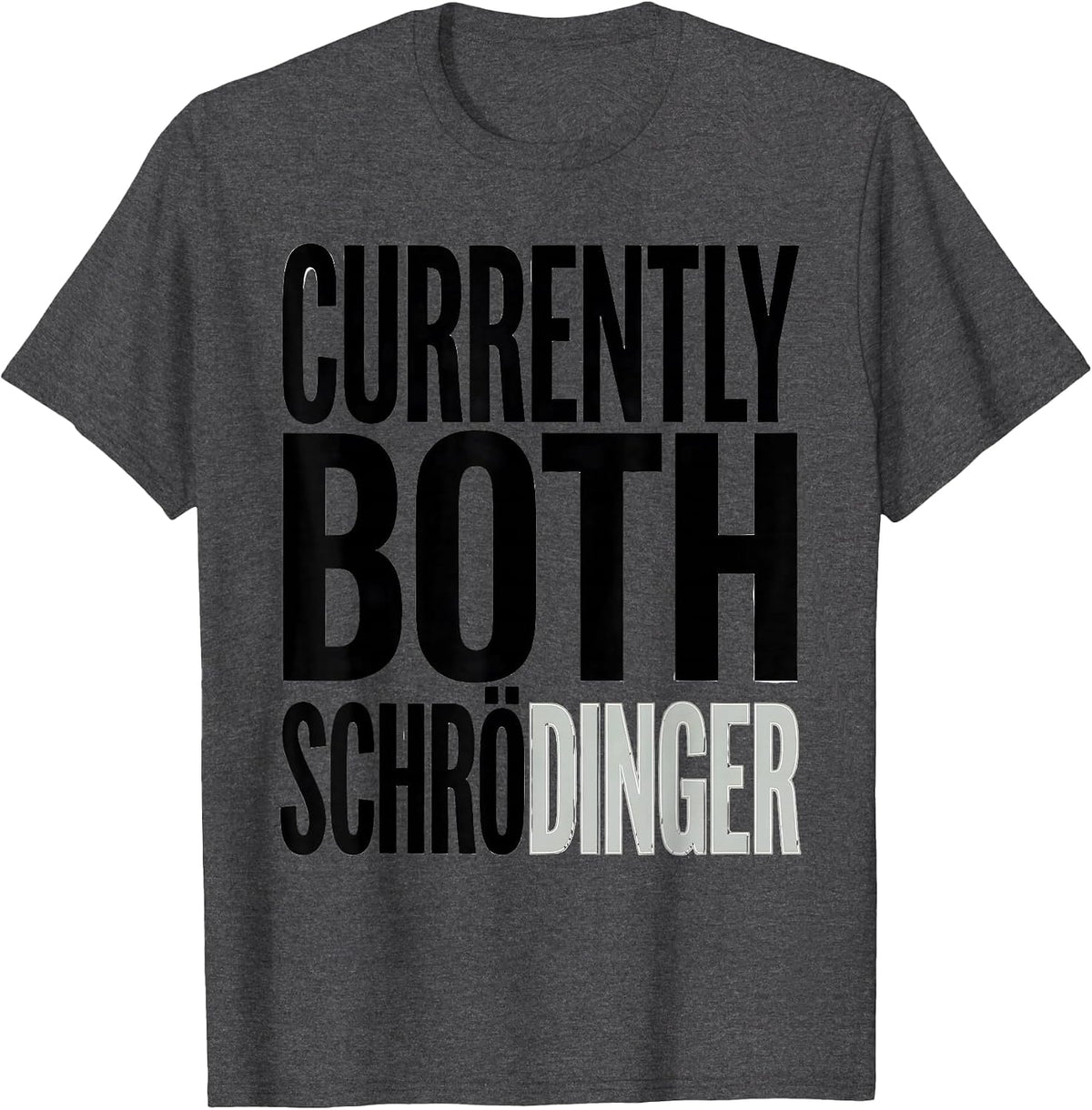 Currently Both Schrödinger Funny Quantum Physics Humor T-Shirt - Dark Heather Grey