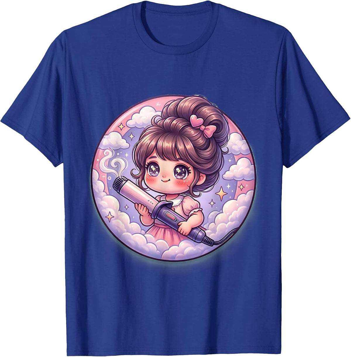 Dance Mom Curling Iron Glam Illustration T-Shirt - Royal Blue