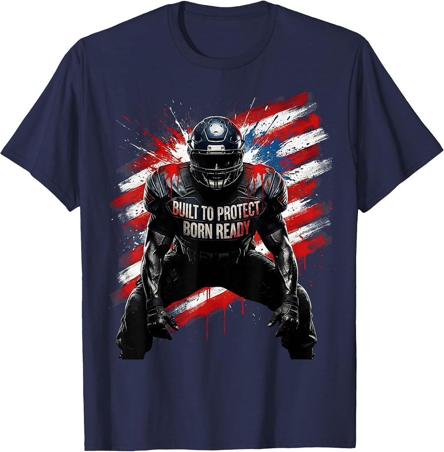 Protecting the Quarterback Since Day One Lineman T-Shirt - Navy Blue