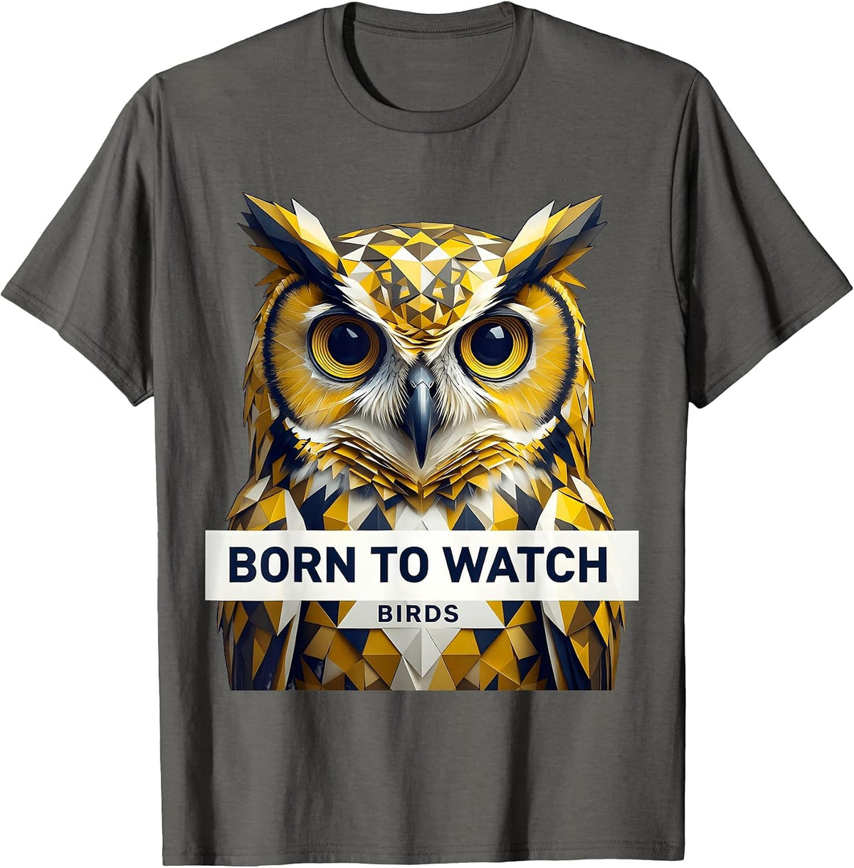 Born to Watch Birds Birding Nature Lover Design T-Shirt - Asphalt Grey