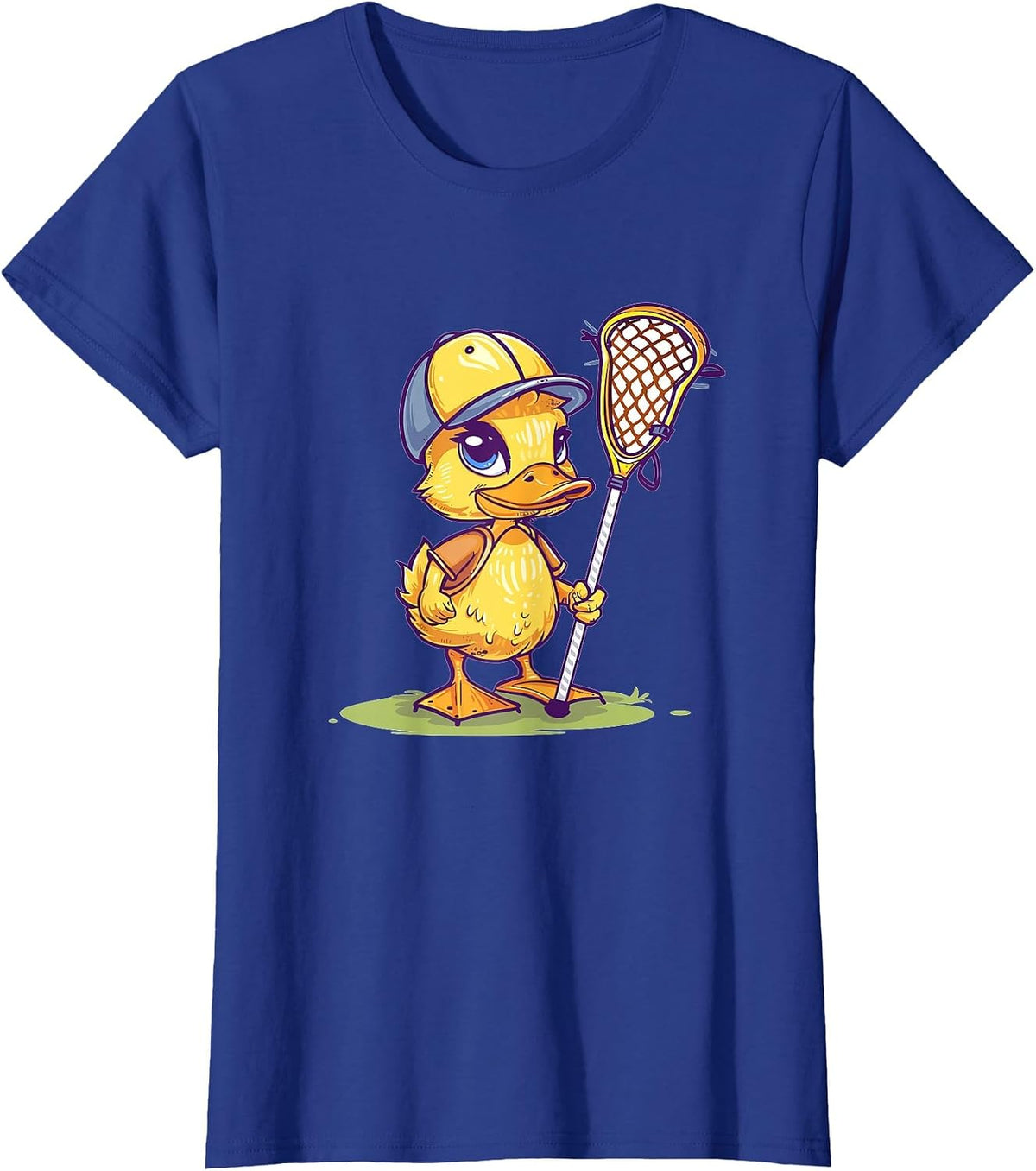 Cute Lacrosse Duck T-Shirt - Royal Blue