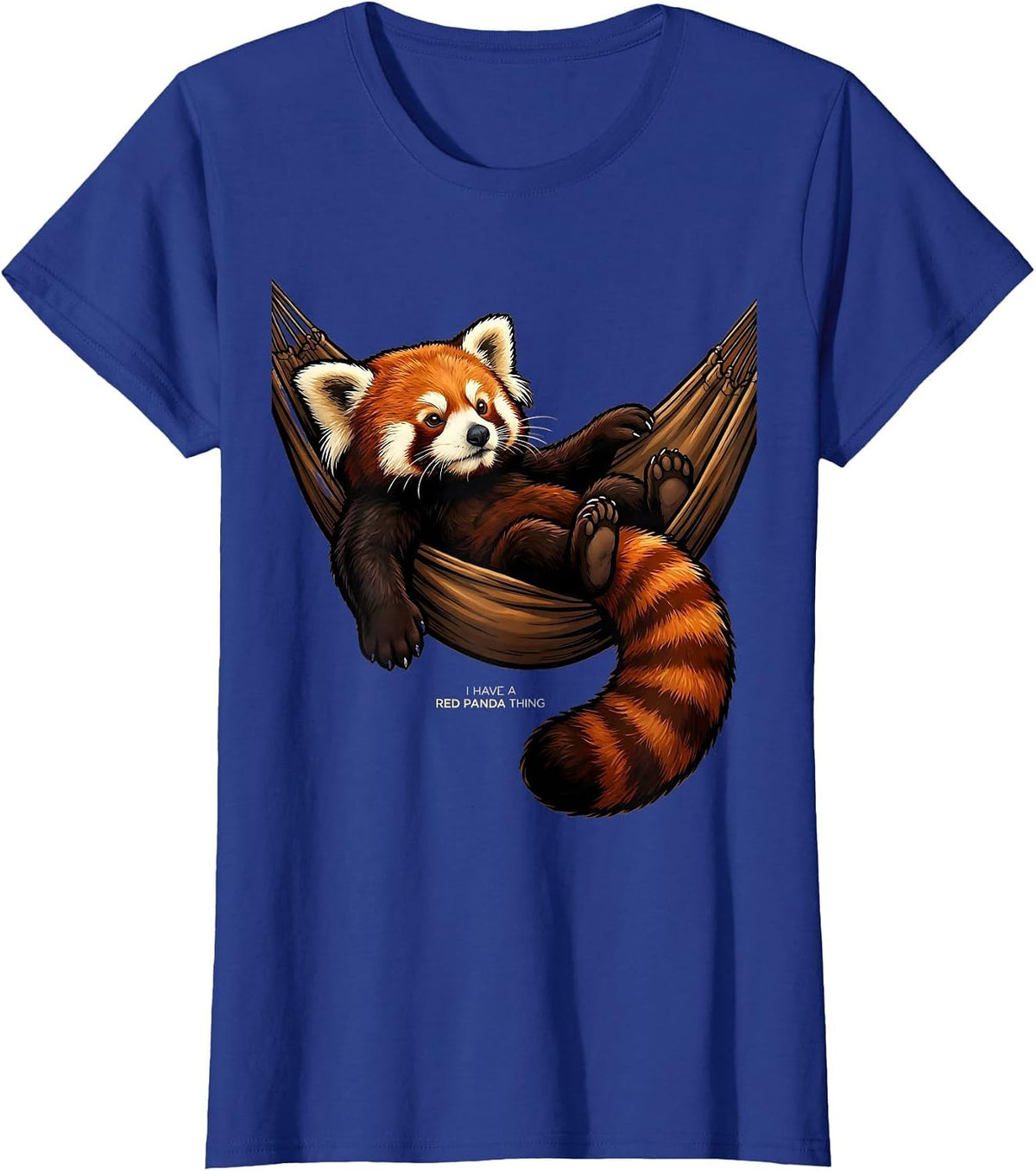 Women's I Have A Red Panda Thing Cartoon Red Panda Lover Gift T-Shirt - Royal Blue