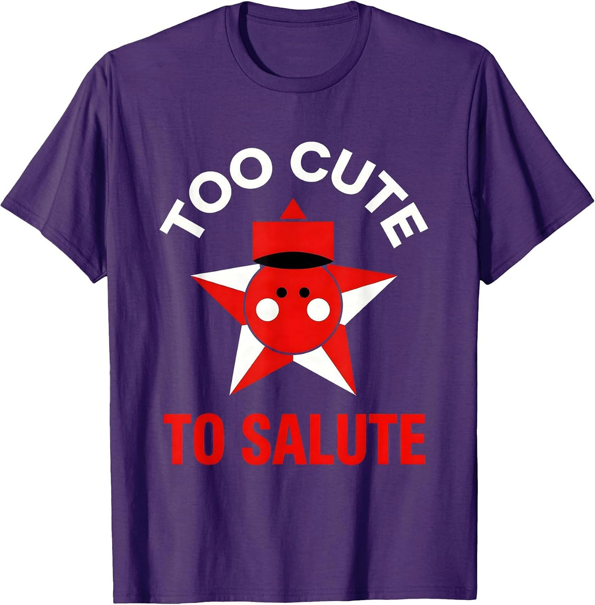 Too Cute to Salute Kids Red White and Blue T-Shirt - Purple