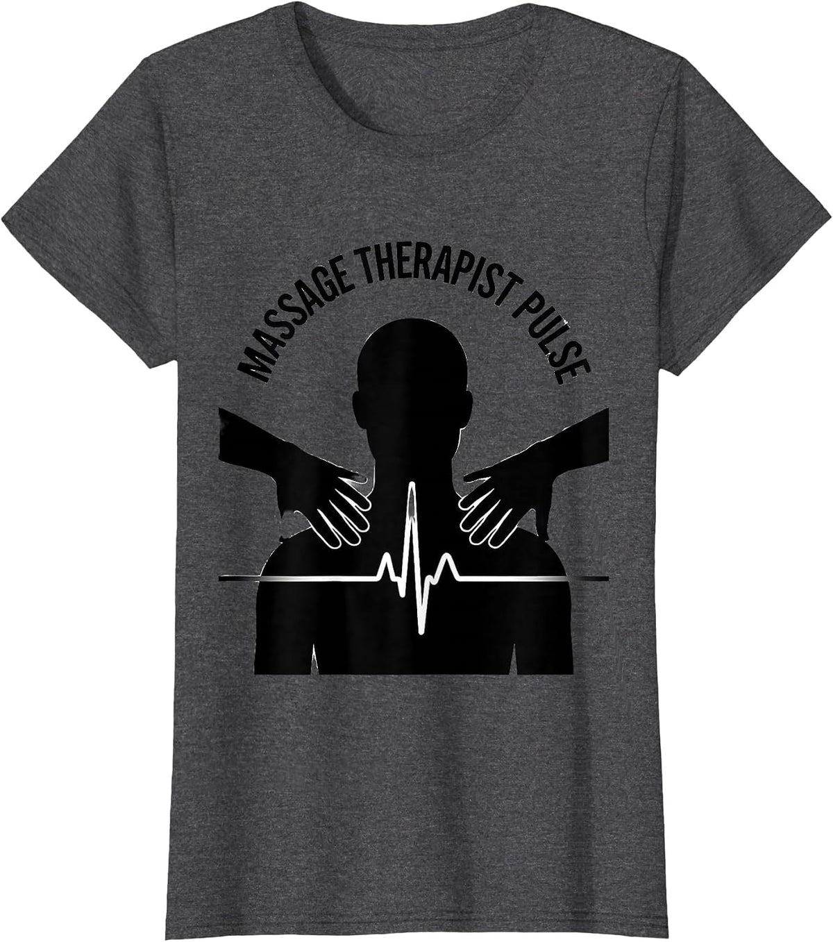 Women's Massage Therapist Pulse Occupational Pride EKG Pulse T-Shirt - Dark Heather Grey