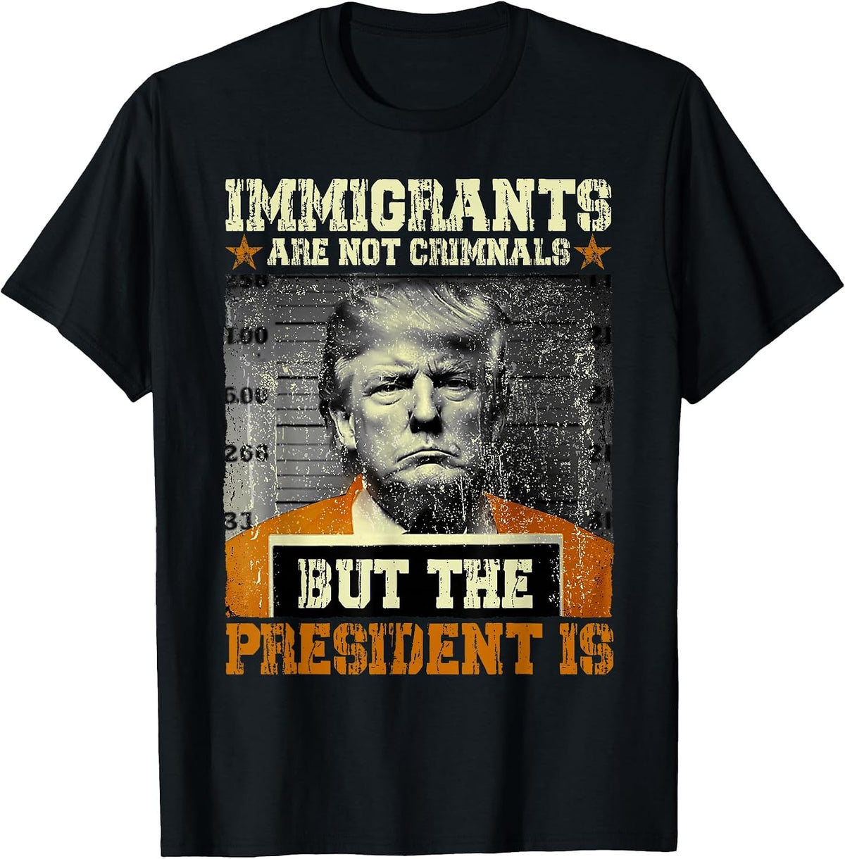 Immigrants are Not Criminals But The President is Funny T-Shirt - Black