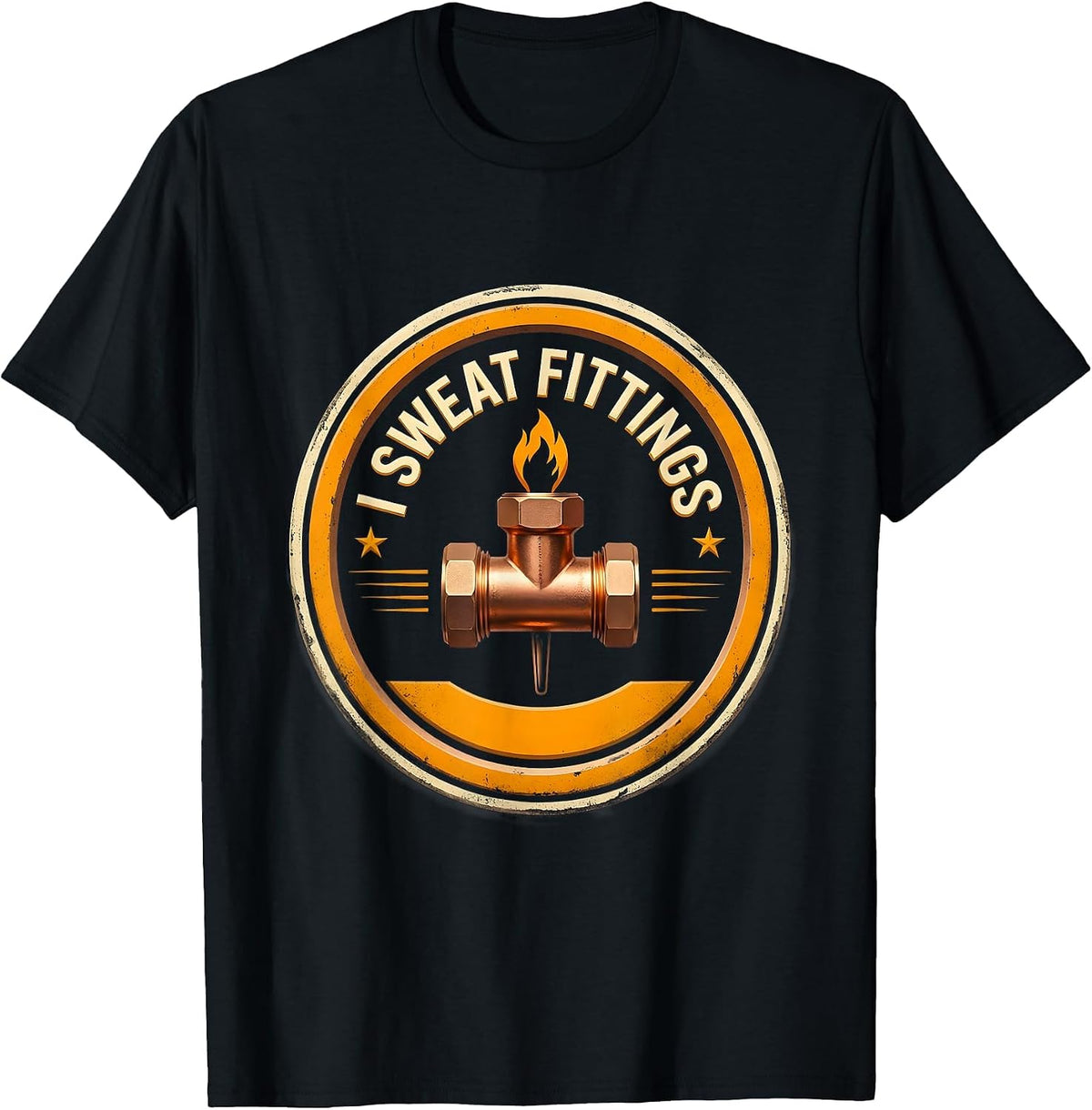 Men's I Sweat Fittings Funny Plumber Pipefitter Union Worker Gift T-Shirt - Black