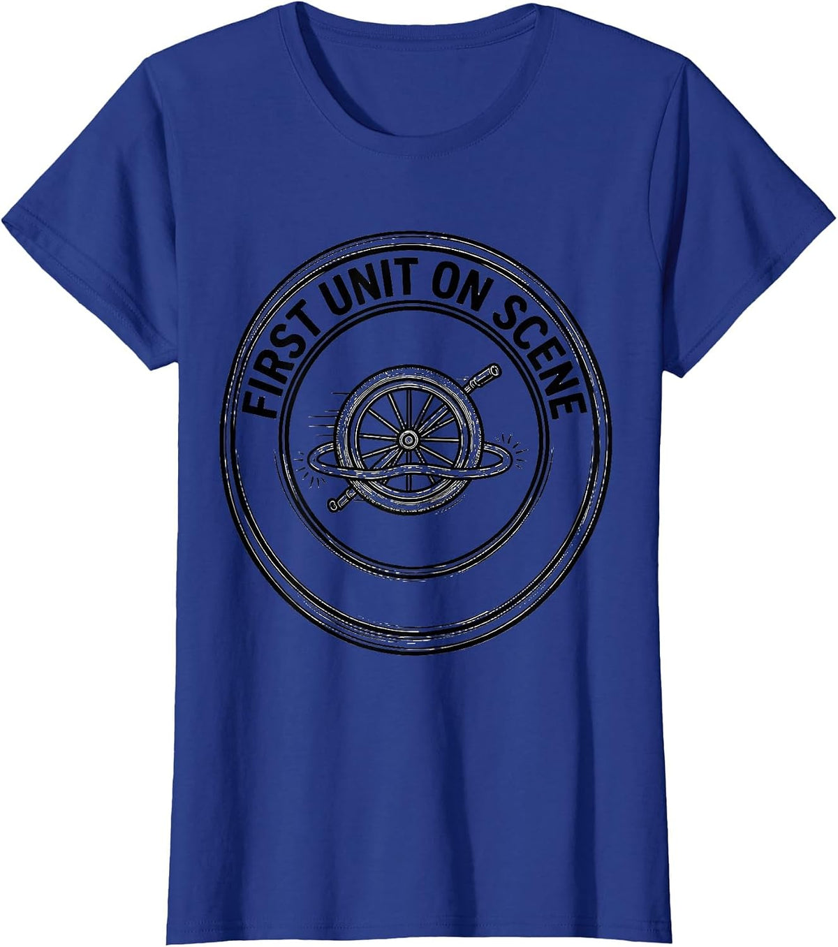 Women's First Unit On Scene Funny EMS Paramedic EMT Gift T-Shirt - Royal Blue