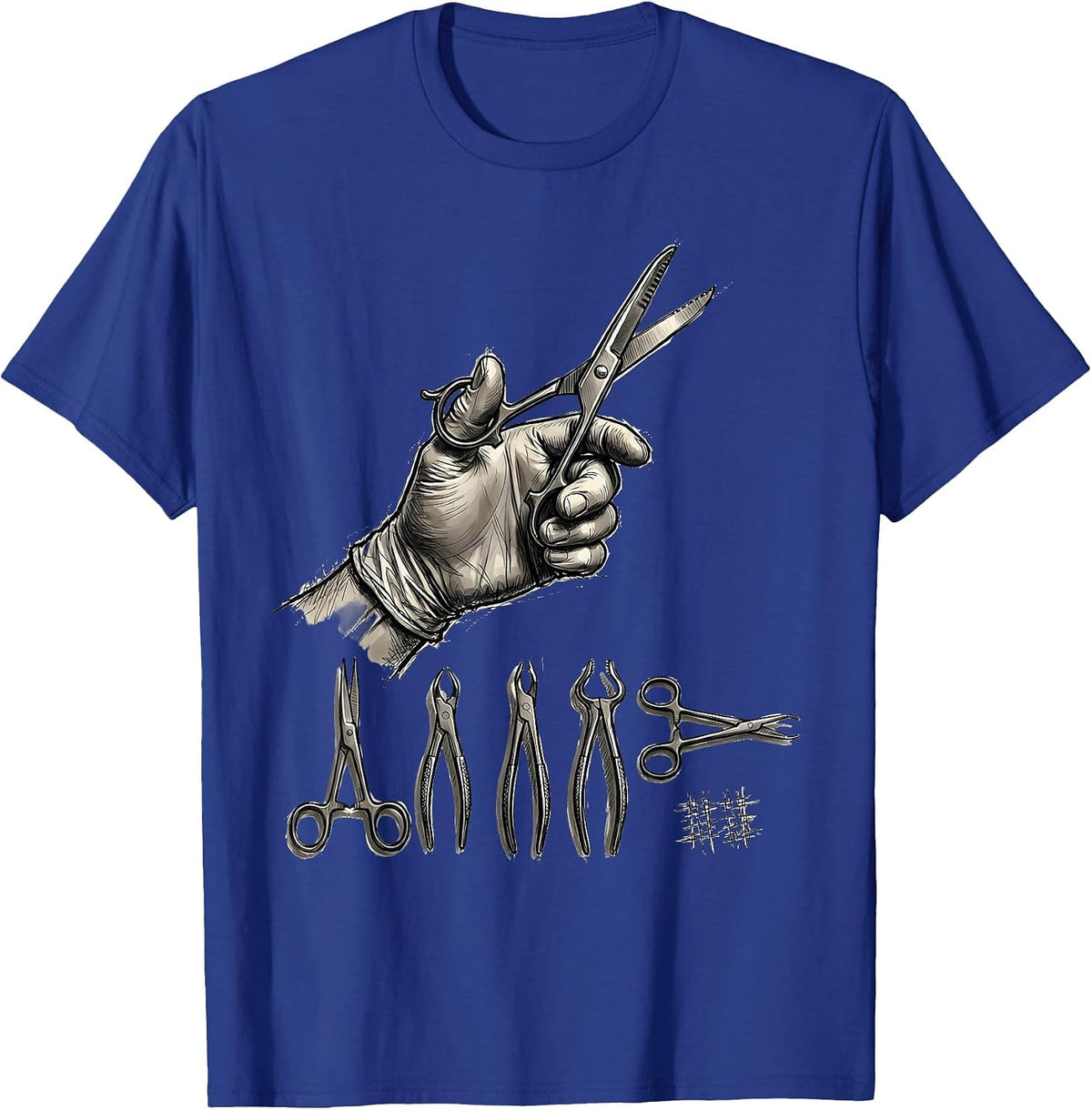 Surgical Tech Hand Sketch Occupational Pride Gift T-Shirt - Royal Blue