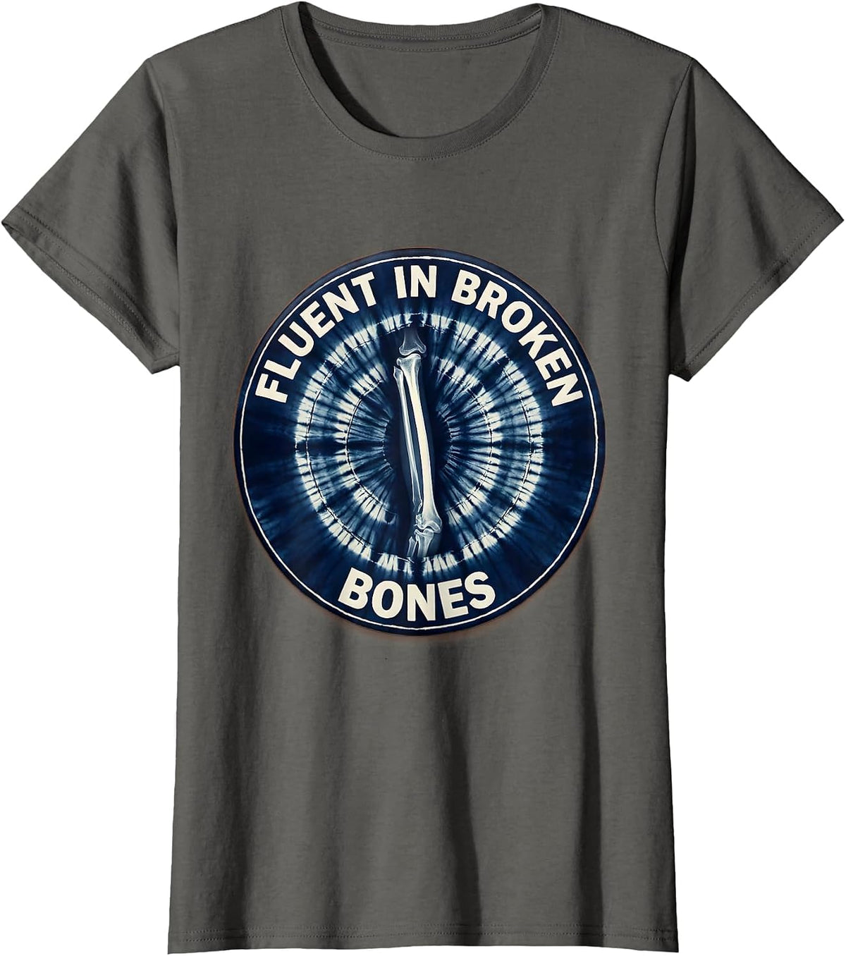 Women's Fluent In Broken Bones Radiology Design T-Shirt - Asphalt Grey