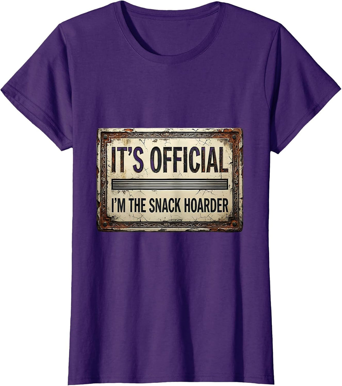 Women's It's Official I'm The Snack Hoarder Funny Family Gag Gift T-Shirt - Purple