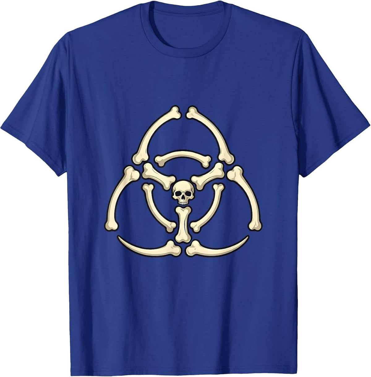 Men's Radiation Warning Bones Radiology Graphic T-Shirt - Royal Blue