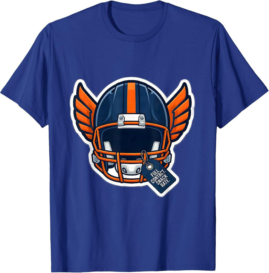 Full Contact Snack Rate Funny Football Lineman Offensive T-Shirt - Royal Blue