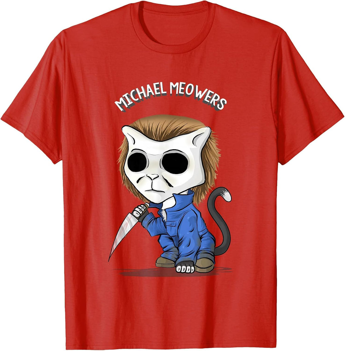Michael Meowers/Halloween Cat T-Shirt - Red