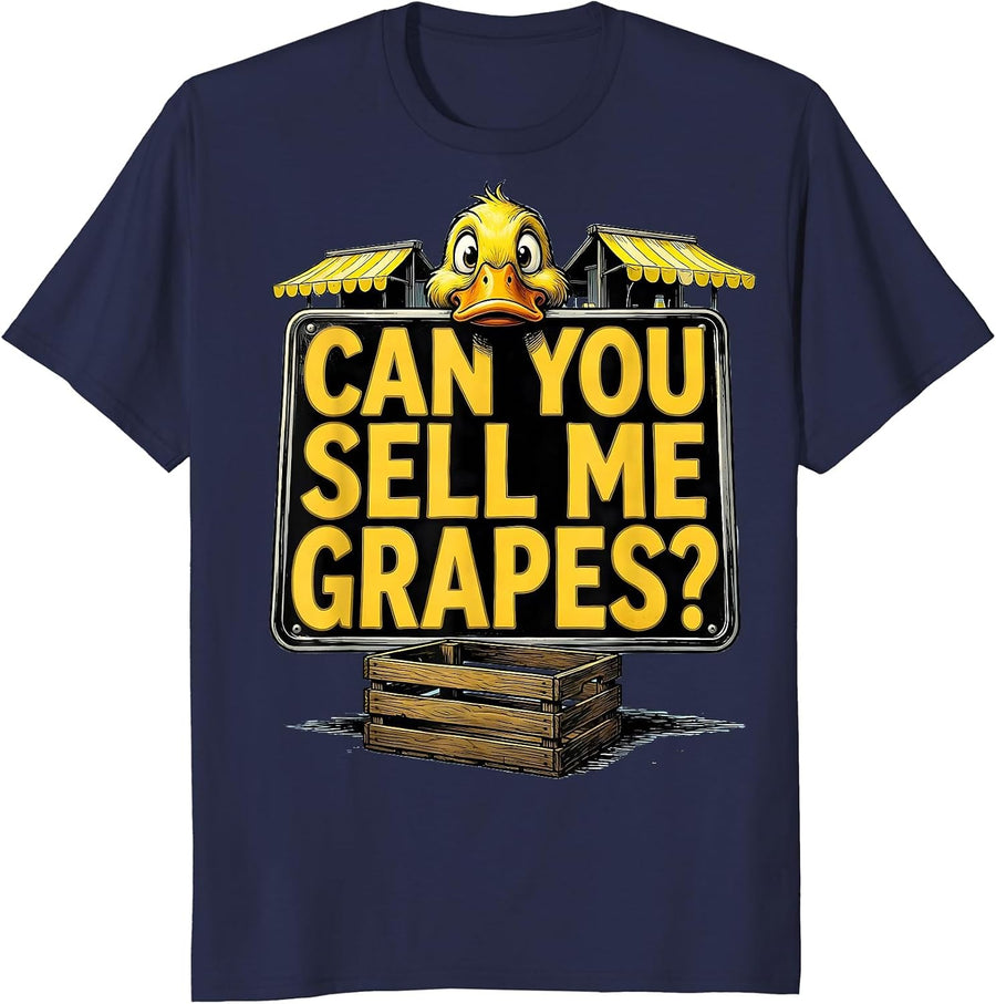 Can You Sell Me Grapes? Funny Duck Song Meme Humor Kids T-Shirt - Navy Blue
