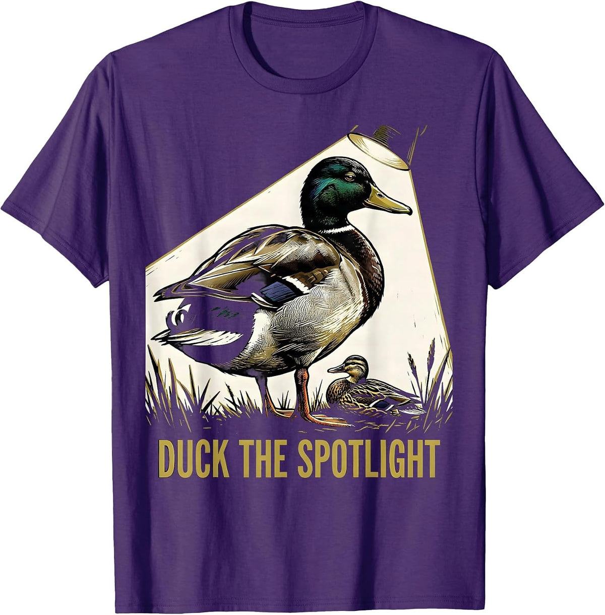 Duck The Spotlight Funny Duck Hunter Hunting Dad Humor T-Shirt - Purple