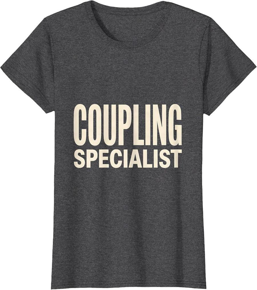 Women's Coupling Specialist Funny Plumber Pipefitter Occupational T-Shirt - Dark Heather Grey