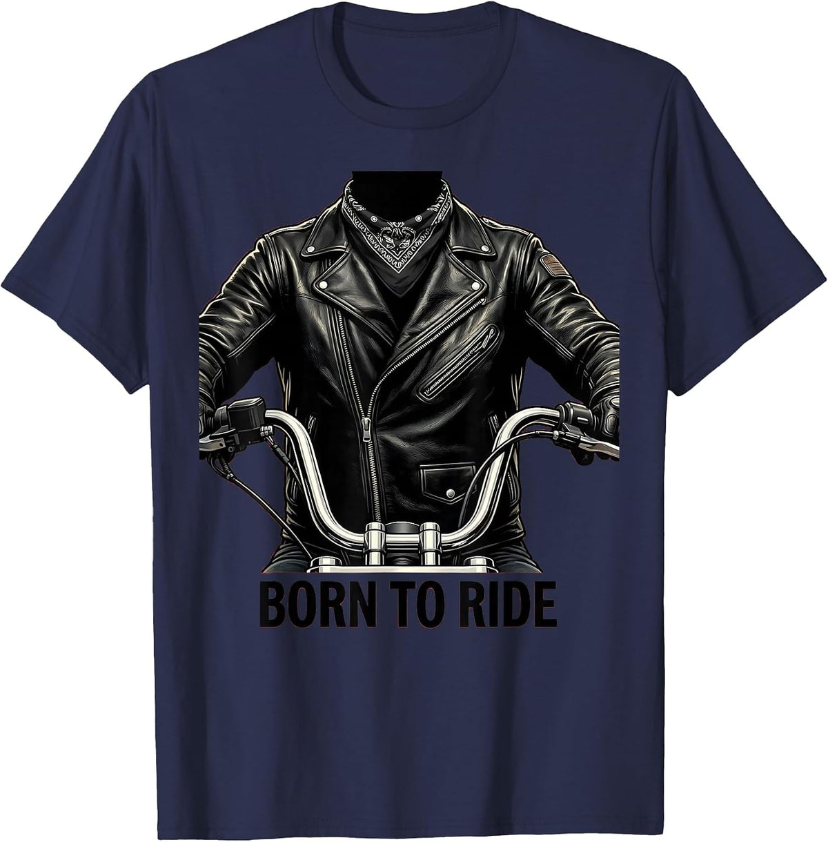 Born to Ride Bike Cycling Graphic Design T-Shirt - Navy Blue