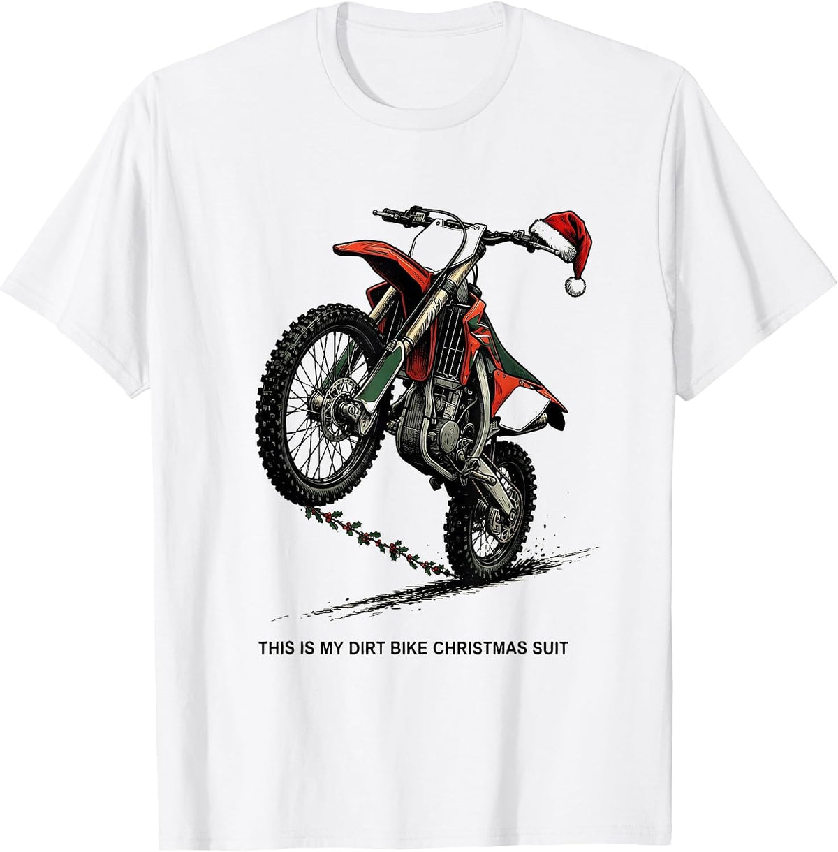 Men's This Is My Dirt Bike Christmas Suit Funny Biker Santa T-Shirt - White