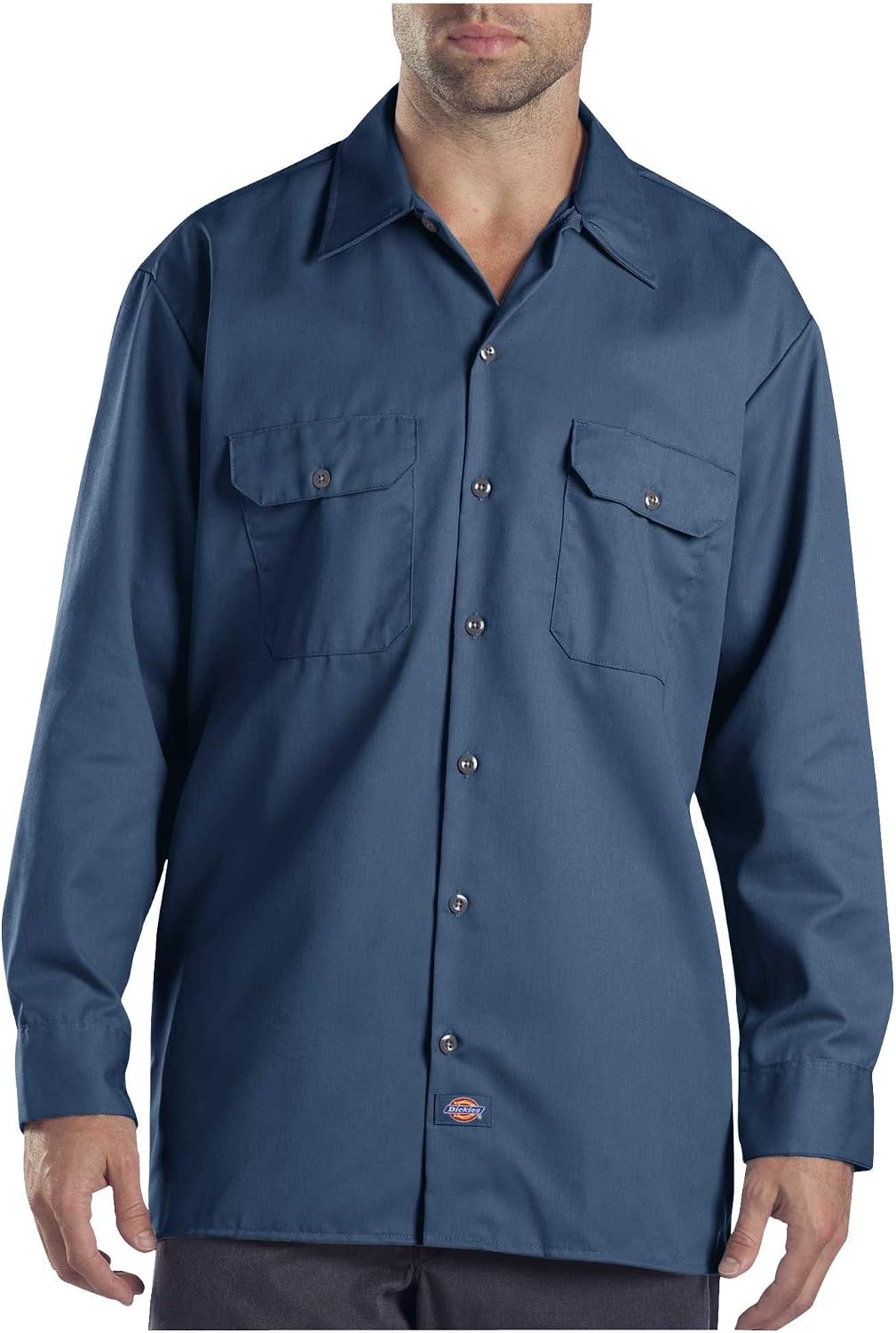 Dickies Men's Long Sleeve Flex Twill Work Shirt - Navy