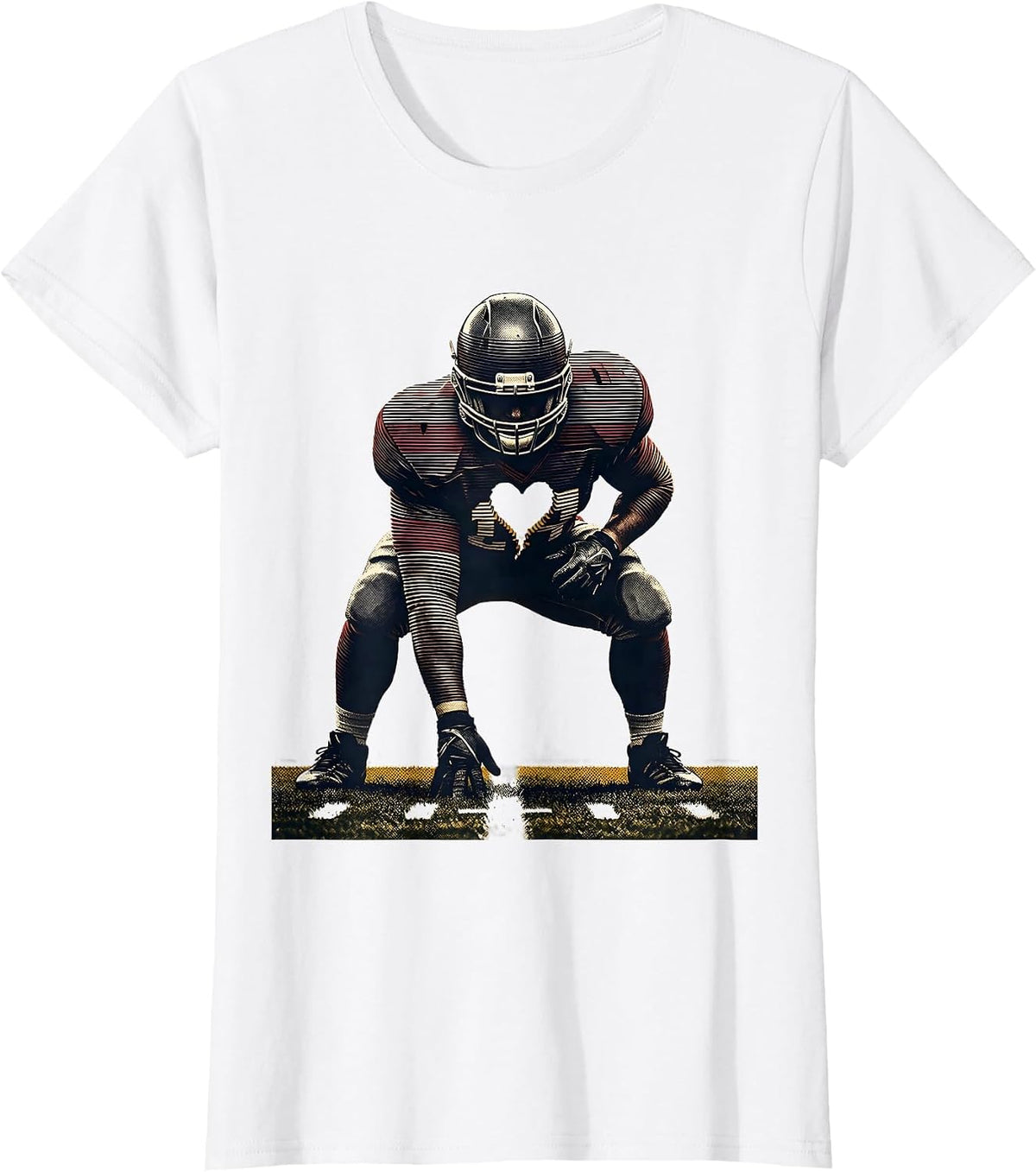 Offensive Lineman Heart Football Mom Game Day Pride T-Shirt - White