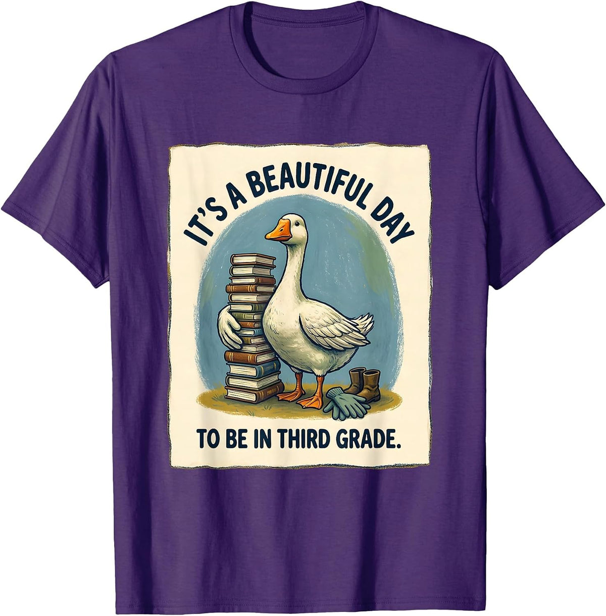 Men's It's a Beautiful Day to Be in Third Grade Teacher T-Shirt - Purple