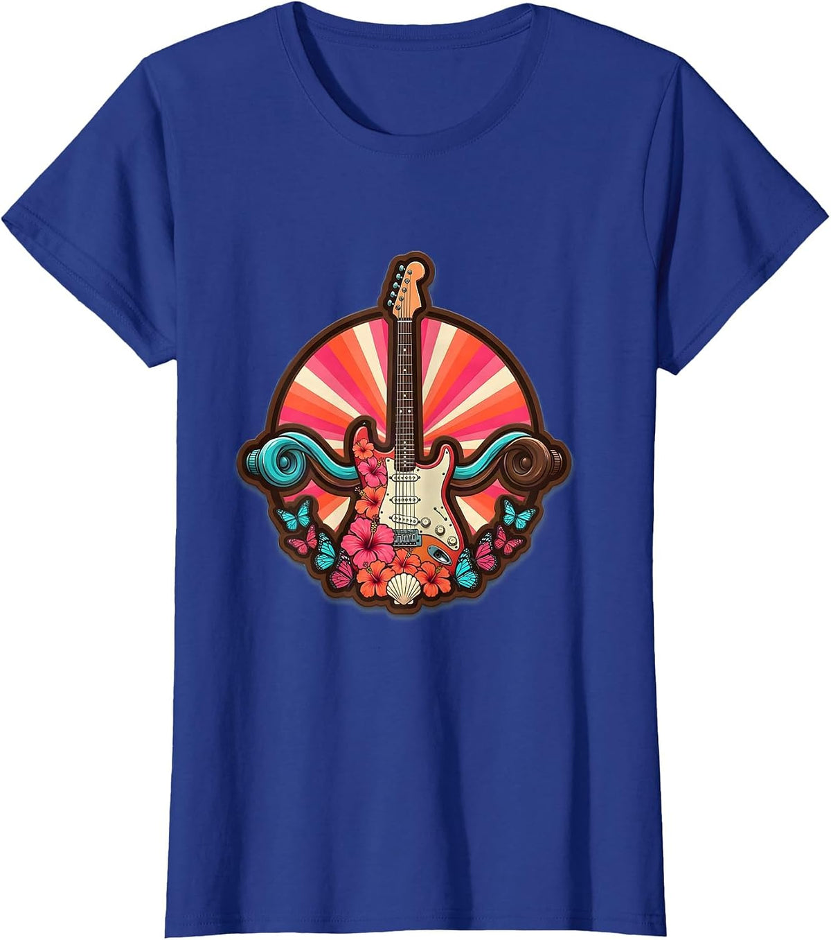 Women's 2000s Garage Band Kids Jamming in Basement T-Shirt - Royal Blue