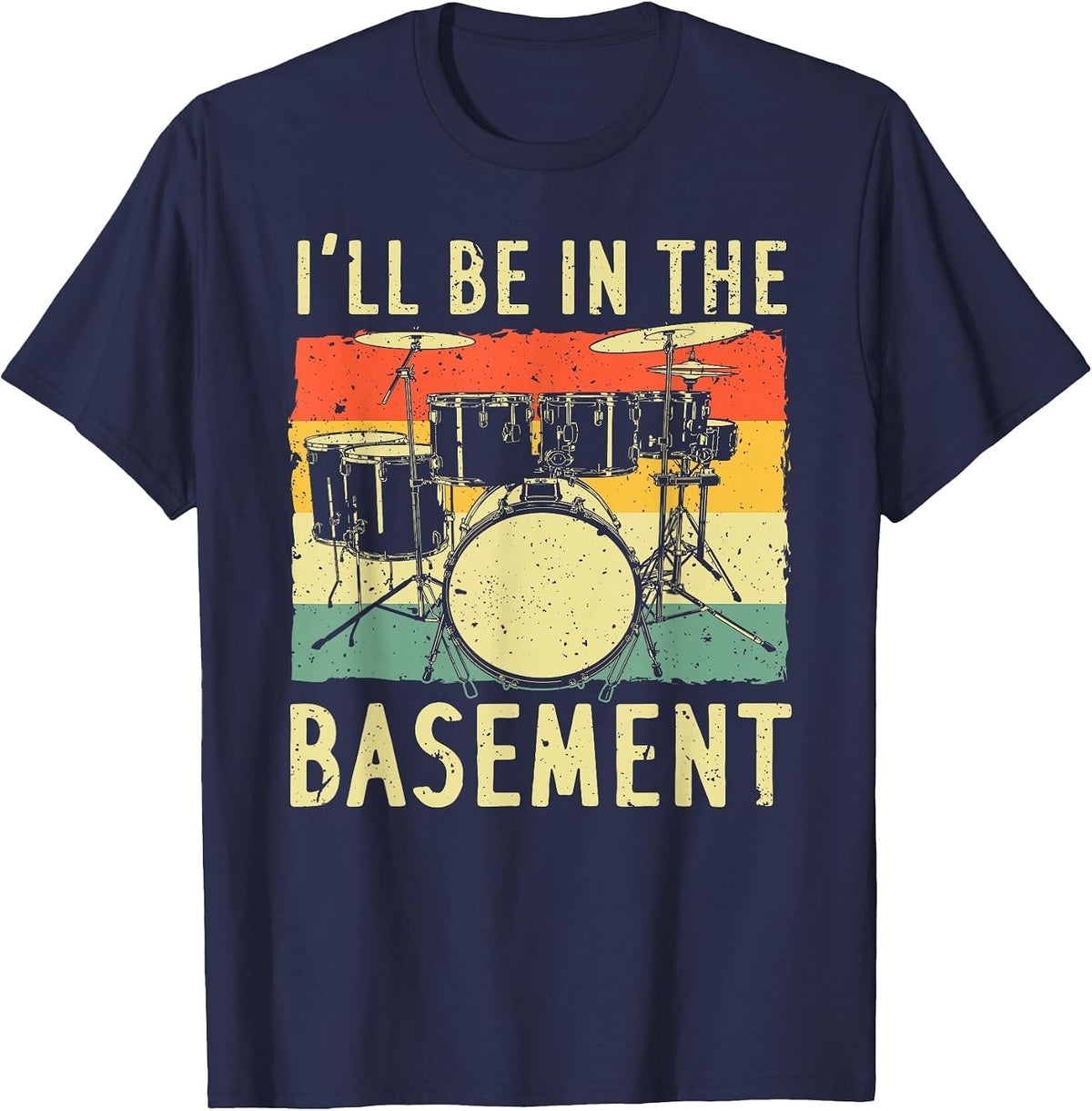 Cool Drumming Design for Men Women Drum Set Drumming Drummer T-Shirt - Navy Blue