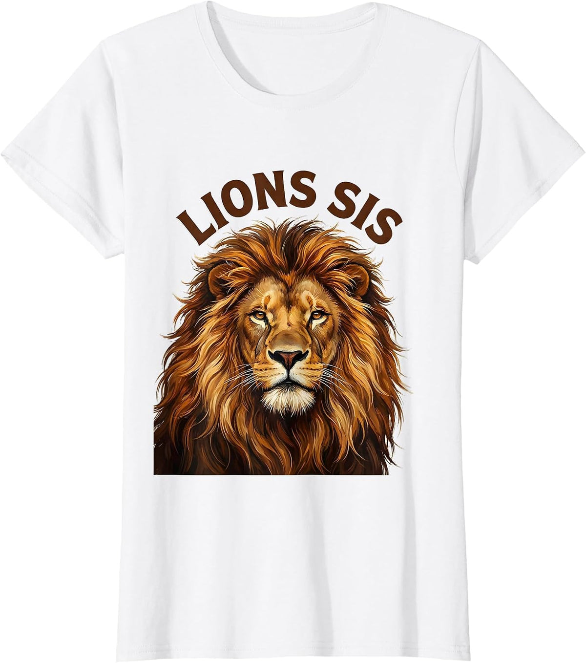 Lions Sis Bold Lion Animal Pride Fan Artwork T-Shirt - White