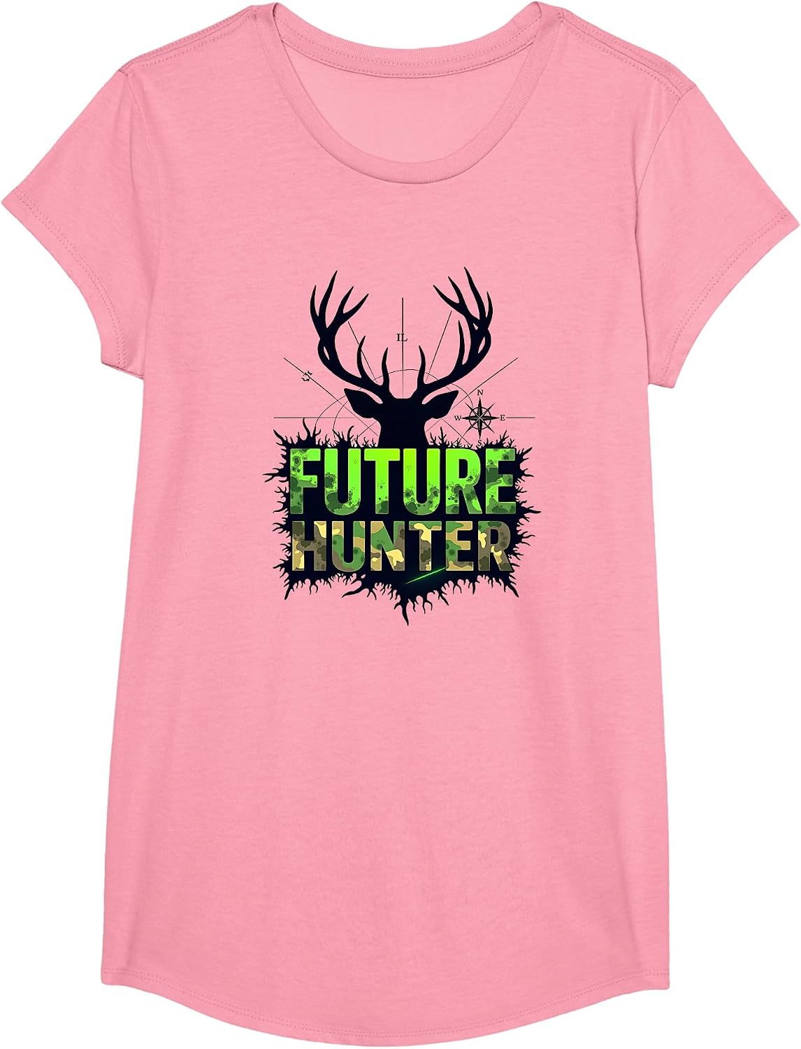 Mademark Hunting & Deer T-Shirt - Girls Pink-future Hunter Boys Camo Deer Silhouette Compass