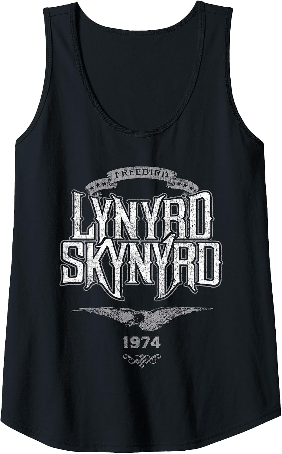 Lynyrd Skynyrd Freebird Retro Logo 1974 Rock Music 70s Gifts Tank Top - Black