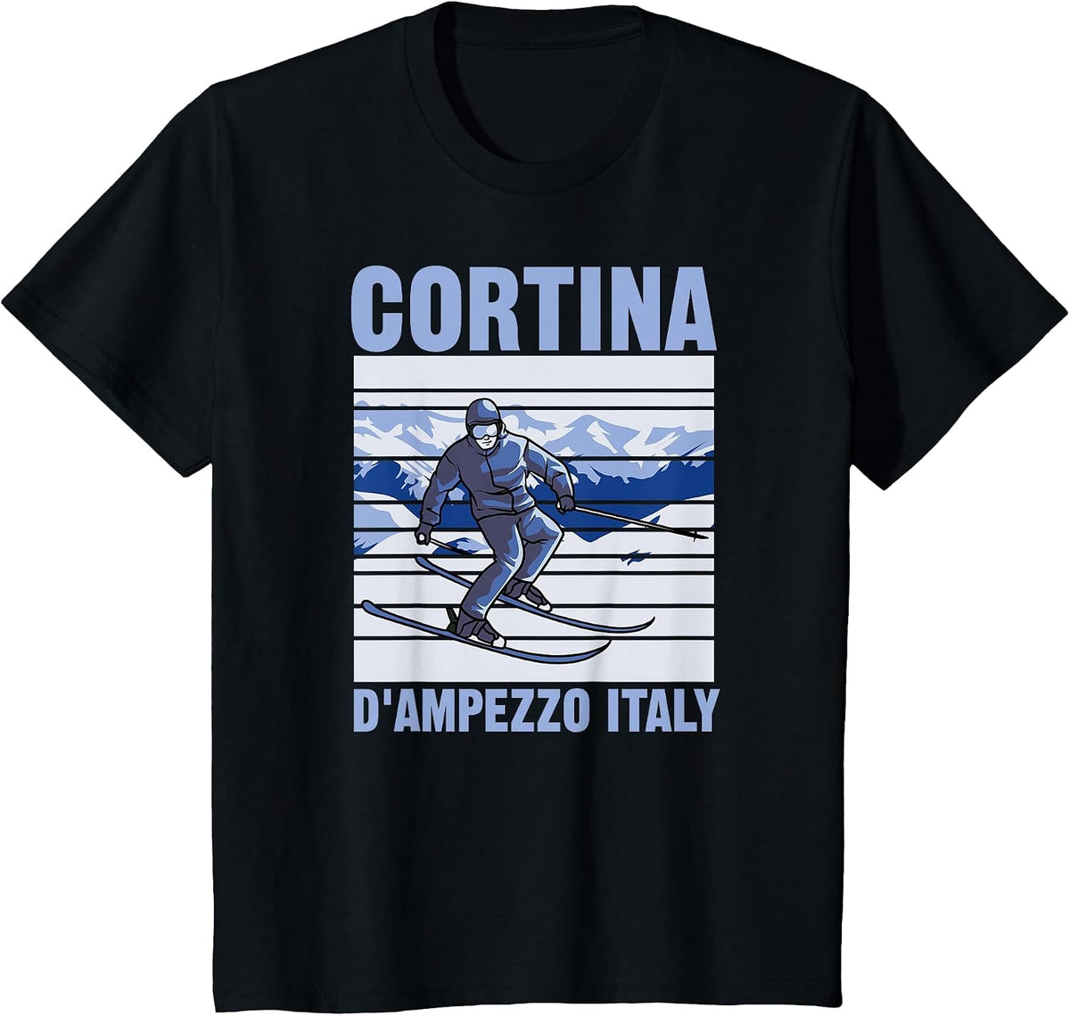 Cortina d'Ampezzo Italy Ski T-Shirt - Black
