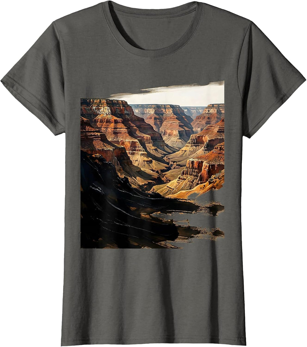 Women's Red Rock Canyon Cross-Section National Park Tee T-Shirt - Asphalt Grey