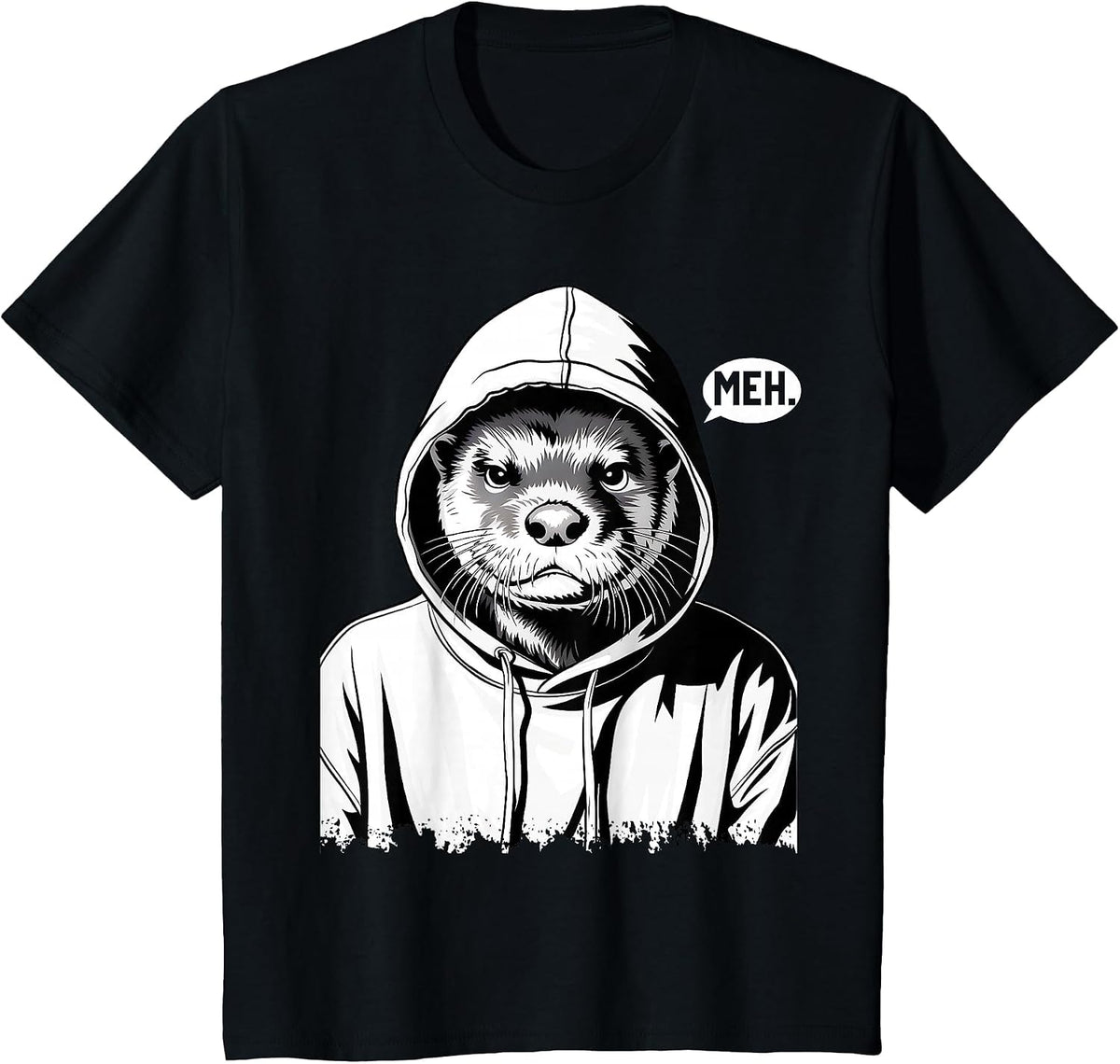 Funny Meh Otter for Otters Lovers T-Shirt - Black