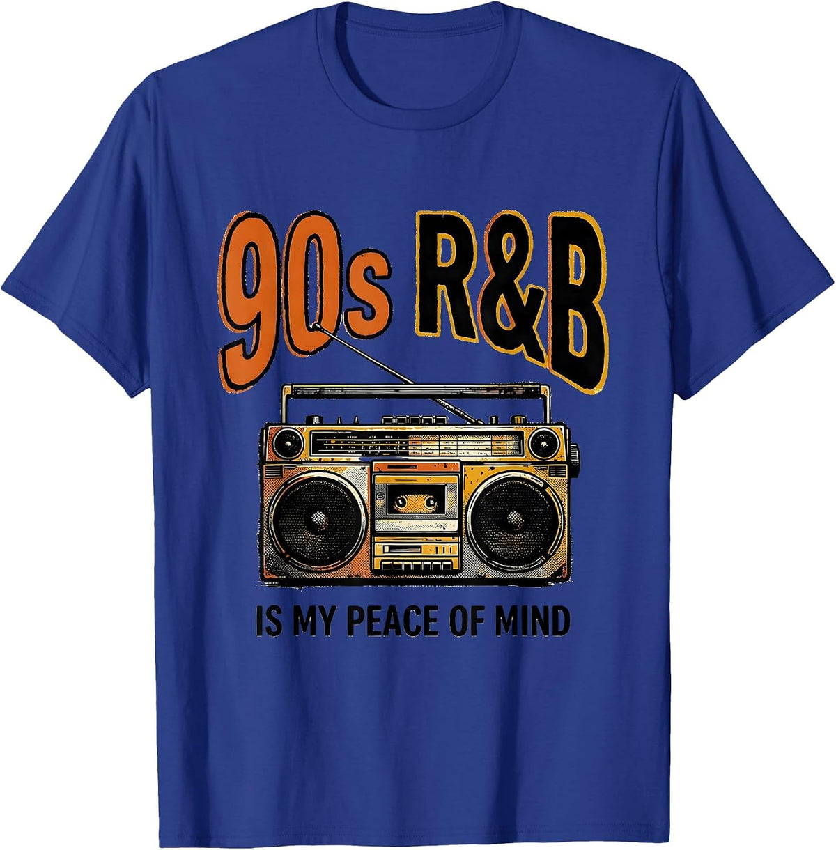 Men's 90s R&B Is My Peace Of Mind Retro Music Fan Nostalgia T-Shirt - Royal Blue