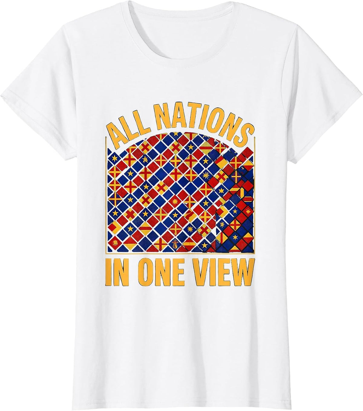 All Nations In One View International Travel Geography Lover T-Shirt - White
