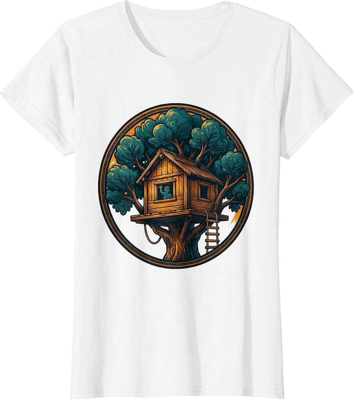 Hello From the Treehouse Cute Kids Climbing Design T-Shirt - White