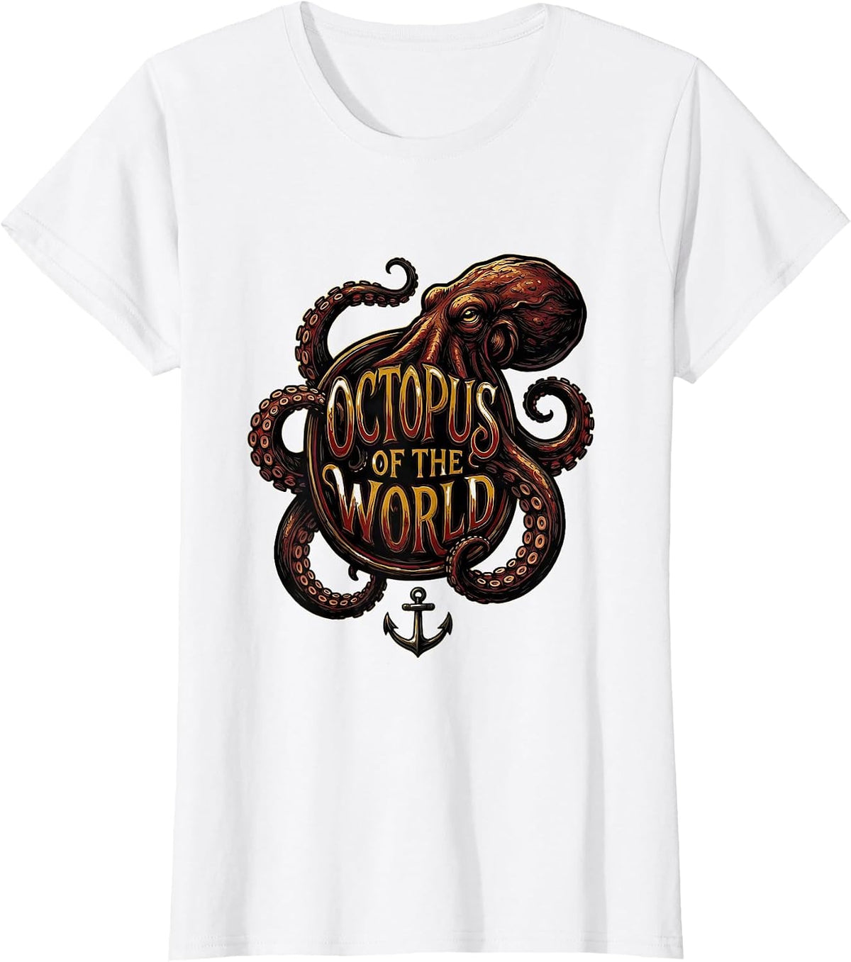 Octopus Of The World Tattoo Octopus Lover Ocean Creature Art T-Shirt - White