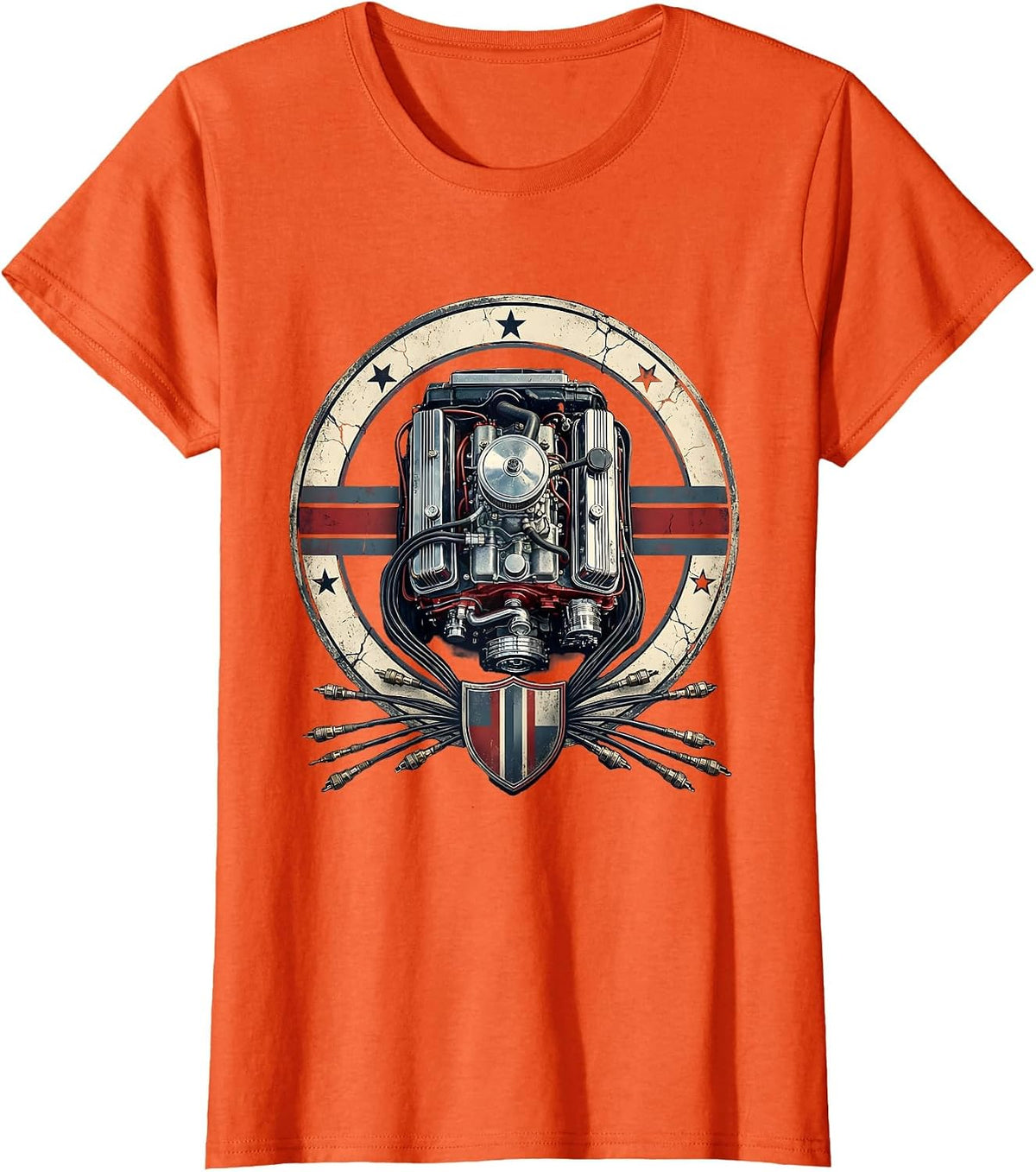 Valley Forge Automotive Classic Car Engine Bay T-Shirt - Orange