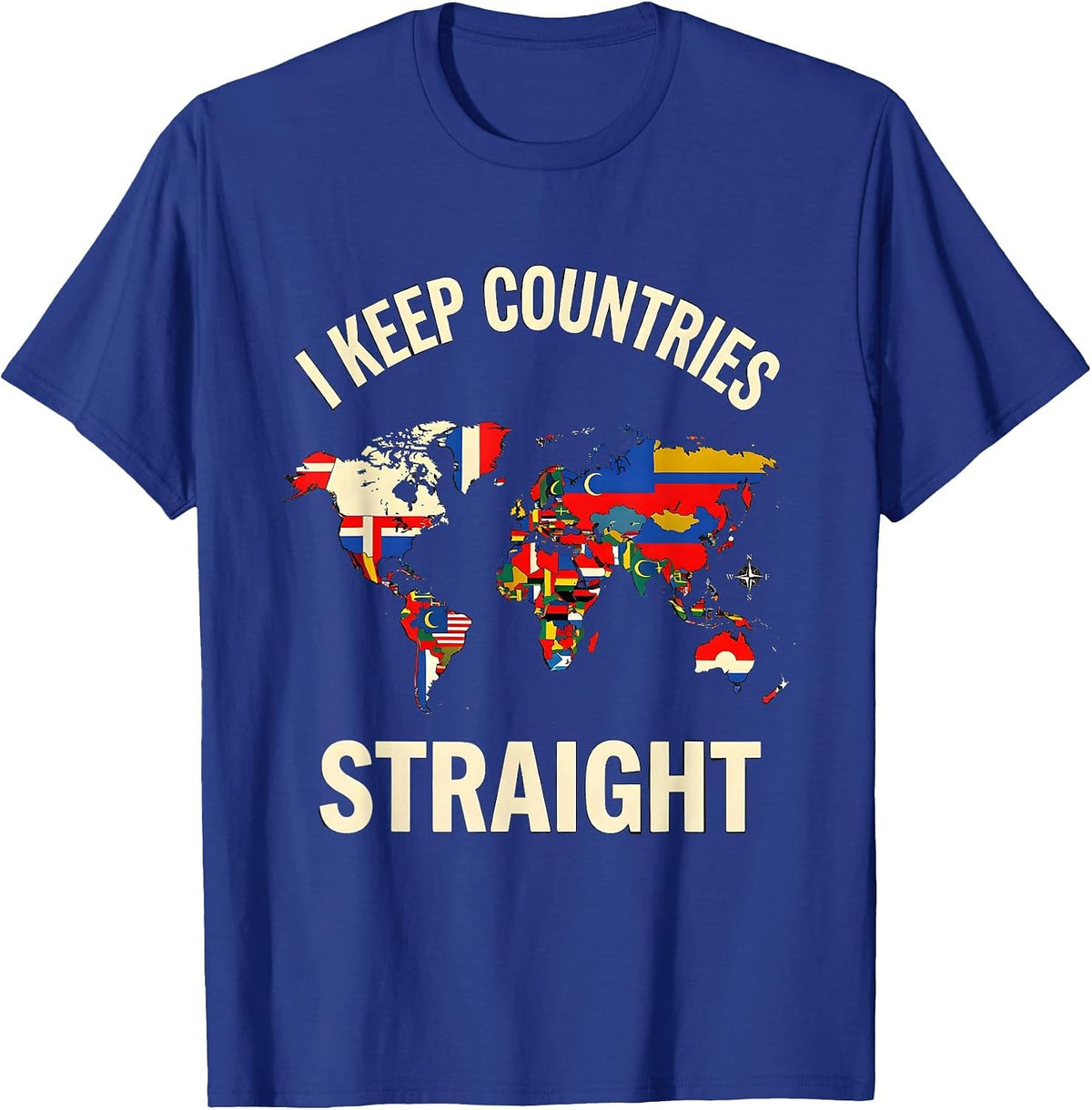Men's I Keep Countries Straight Geography Enthusiast Teacher T-Shirt - Royal Blue