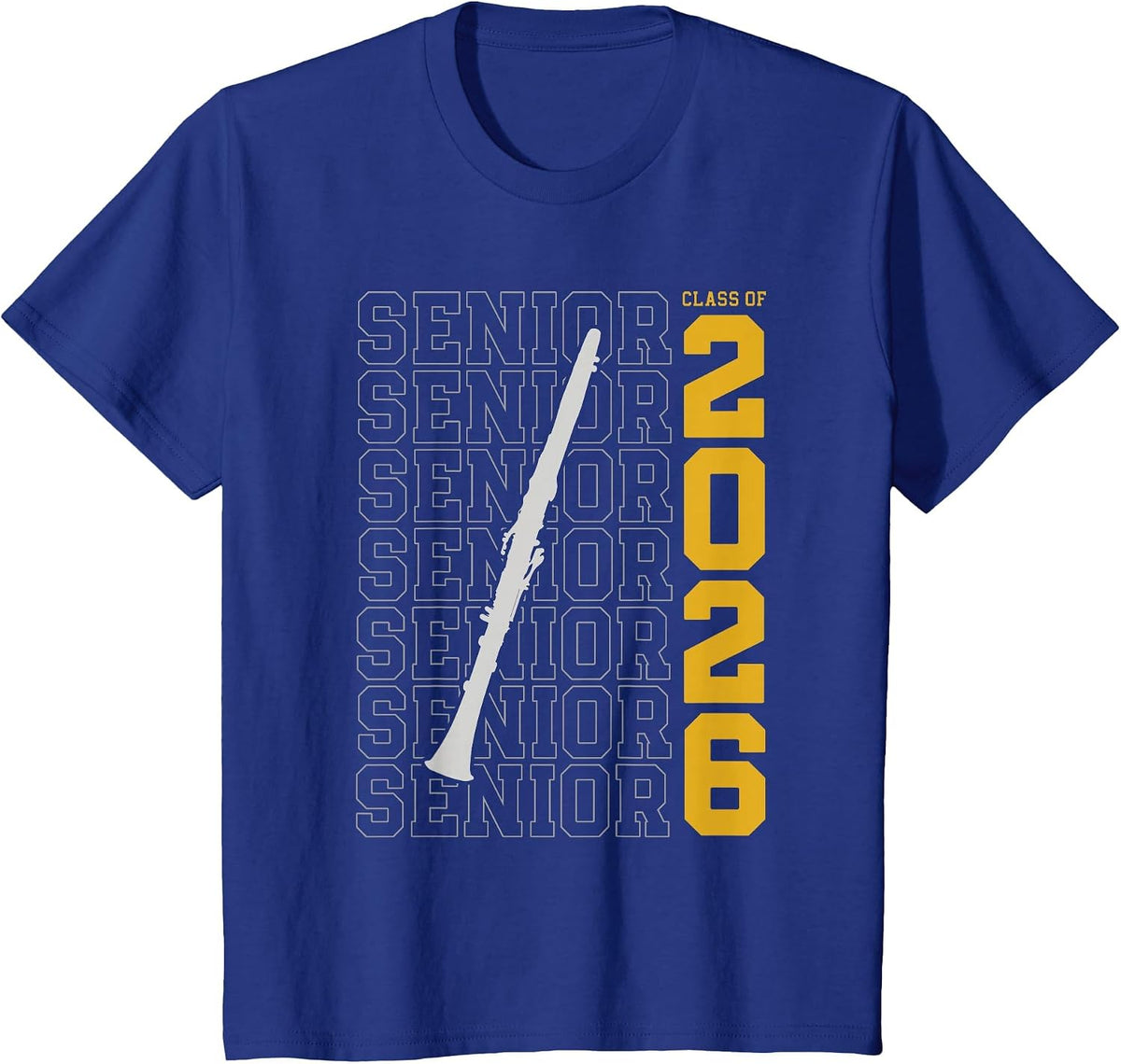 Class of 2026 Senior Clarinet Player for Clarinetist T-Shirt - Royal Blue