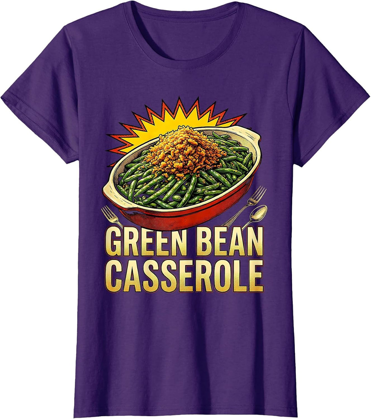 Women's Green Bean Casserole Thanksgiving Bootleg 90's Rap Rock T-Shirt - Purple