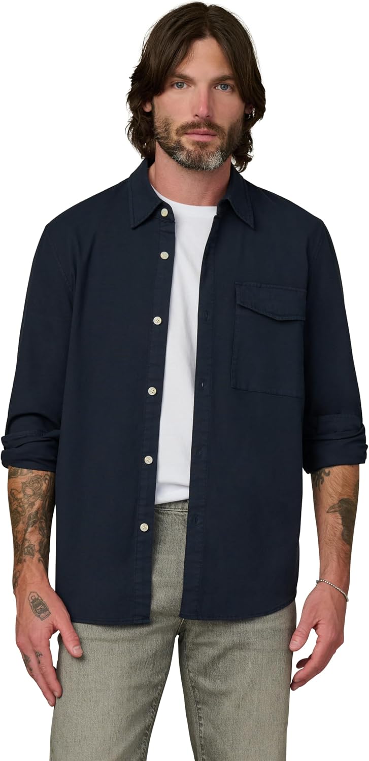 Joe's Jeans Men's The Reynolds Workwear Shirt Long Sleeve Pocket Button Down - True Navy